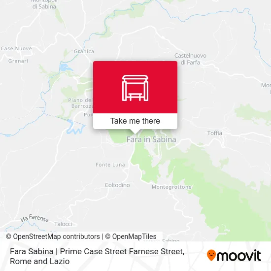 Fara Sabina | Prime Case Street Farnese Street map