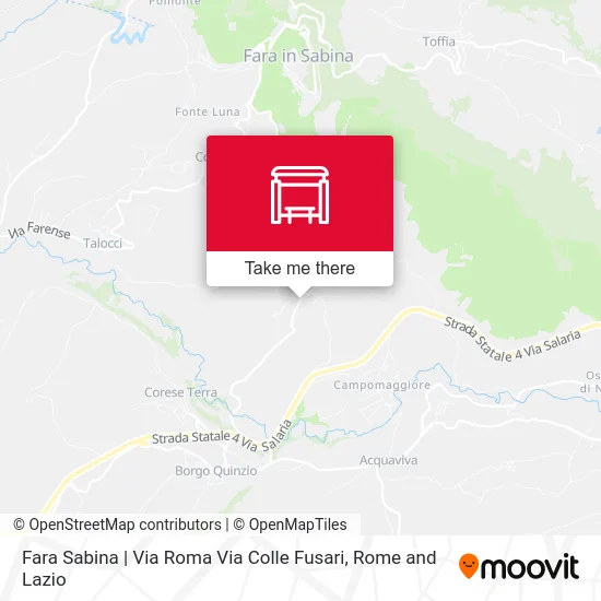Fara Sabina | Roma Street Via Colle Fusari map