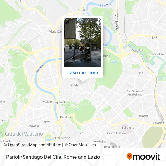 Parioli/Santiago Del Cile map