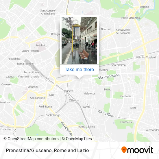 Prenestina/Giussano map