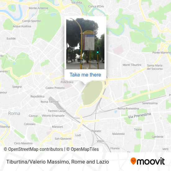 Tiburtina/Valerio Massimo map