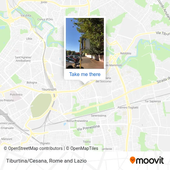Tiburtina/Cesana map