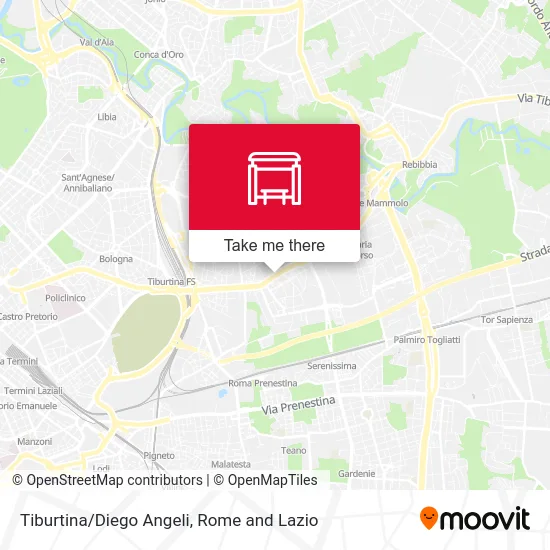Tiburtina/Diego Angeli map