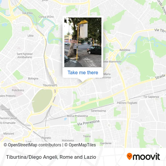 Tiburtina/Diego Angeli map