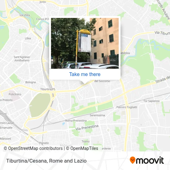 Tiburtina/Cesana map