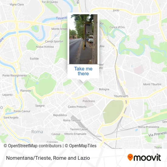 Nomentana/Trieste map