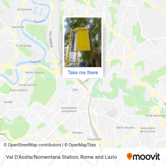 Val D'Aosta/Nomentana Station map