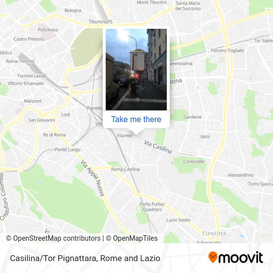 Casilina/Tor Pignattara map