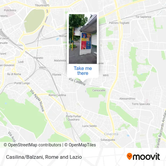 Casilina/Balzani map