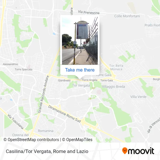 Casilina/Tor Vergata map