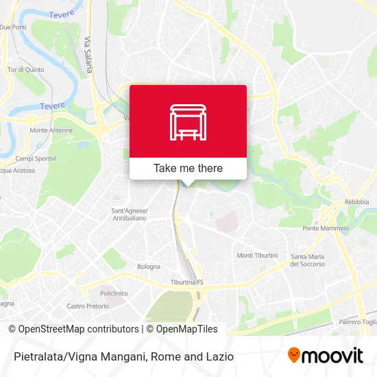 Pietralata/Vigna Mangani map