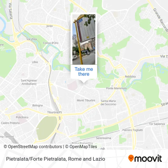 Pietralata/Forte Pietralata map