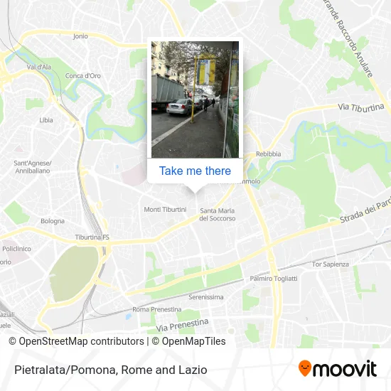 Pietralata/Pomona map