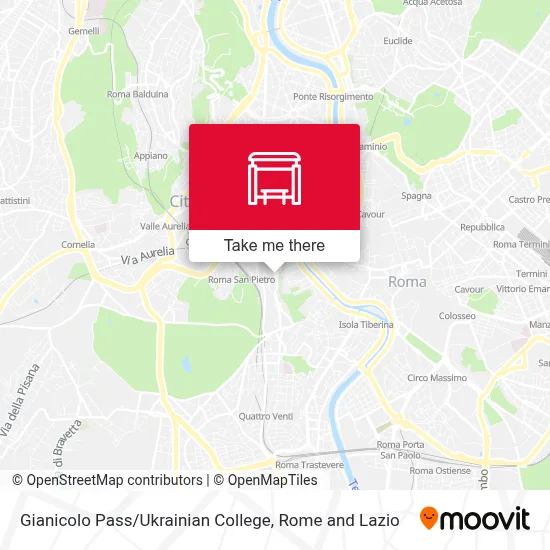 Gianicolo Pass / Ukrainian College map