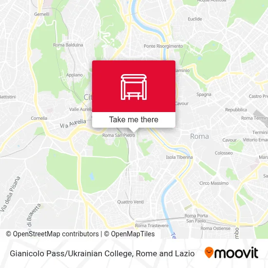 Gianicolo Pass / Ukrainian College map