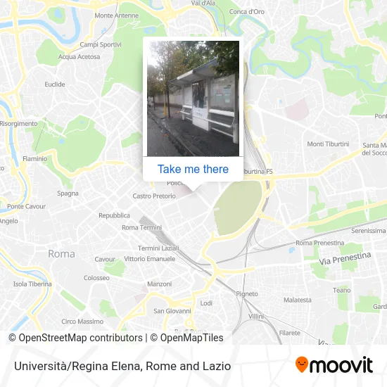 University/Regina Elena map