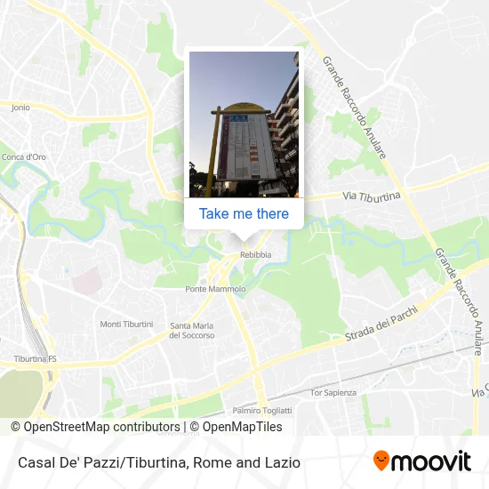 Casal De' Pazzi/Tiburtina map