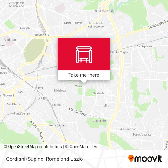 Gordiani/Supino map