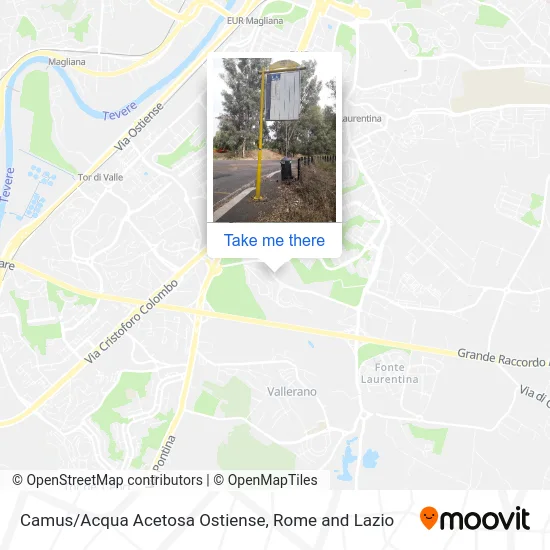 Camus/Acqua Acetosa Ostiense map