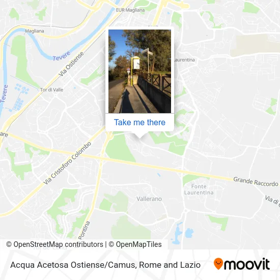 Acqua Acetosa Ostiense/Camus map