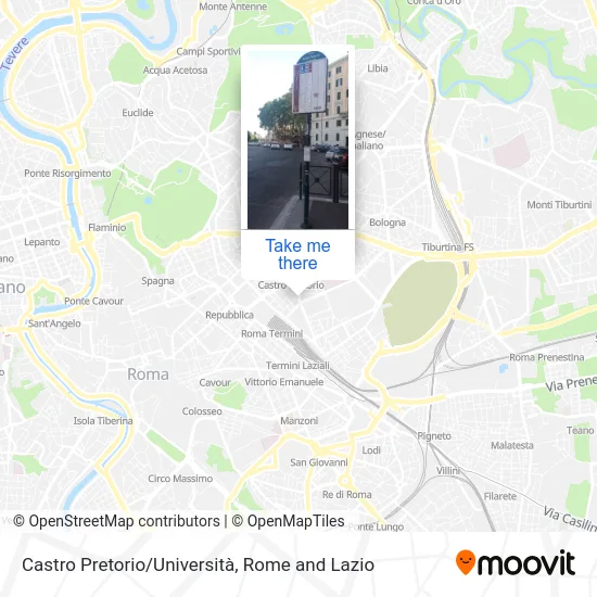 Castro Pretorio/University map