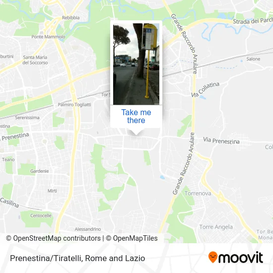 Prenestina/Tiratelli map