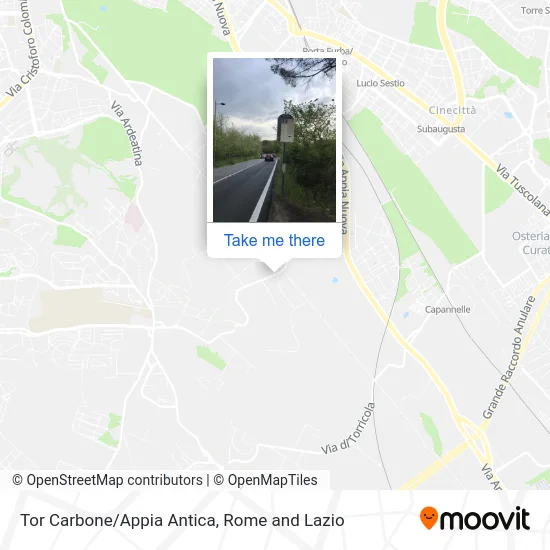 Tor Carbone/Ancient Appian Way map