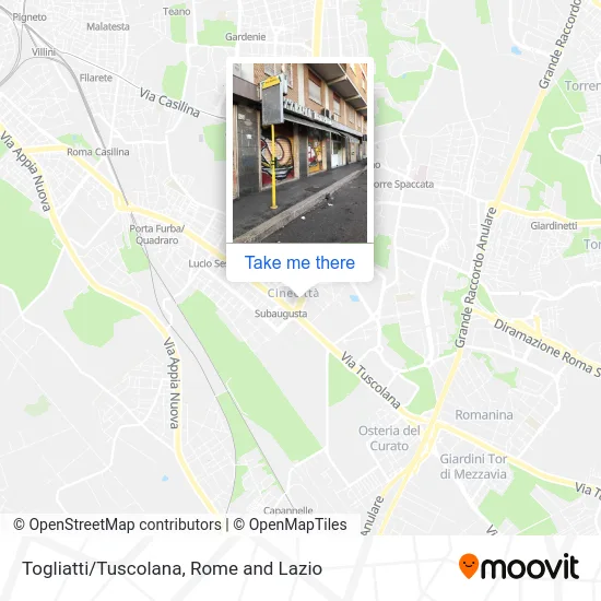 Togliatti/Tuscolana map