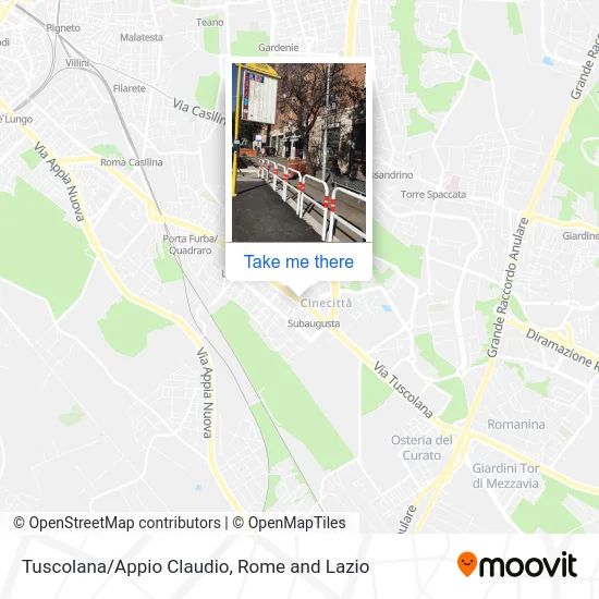 Tuscolana/Appio Claudio map