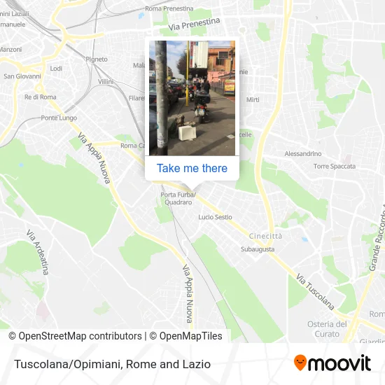 Tuscolana/Opimiani map