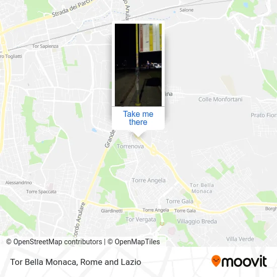 Tor Bella Monaca map