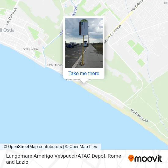 Lungomare Amerigo Vespucci / ATAC Depot map
