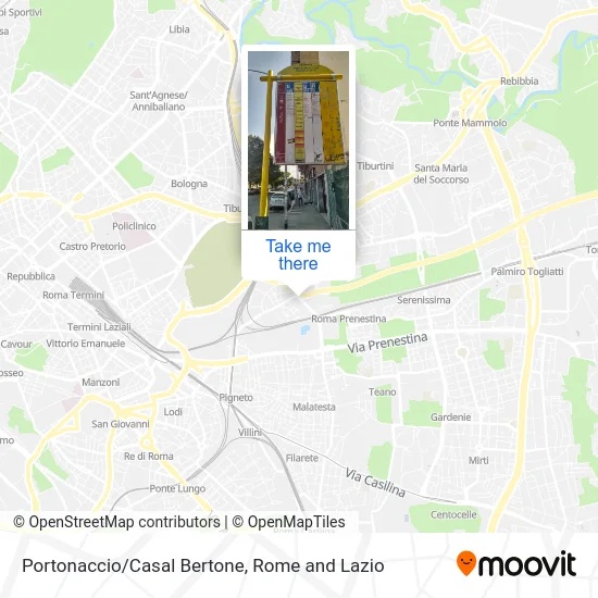 Portonaccio/Casal Bertone map