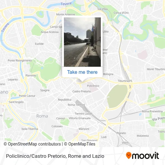 Policlinico/Castro Pretorio map