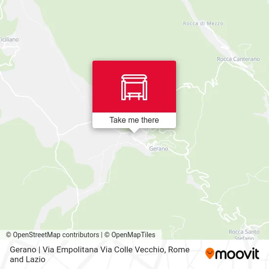 Gerano | Via Empolitana Via Colle Vecchio map