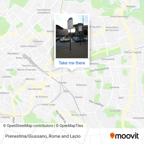 Prenestina/Giussano map