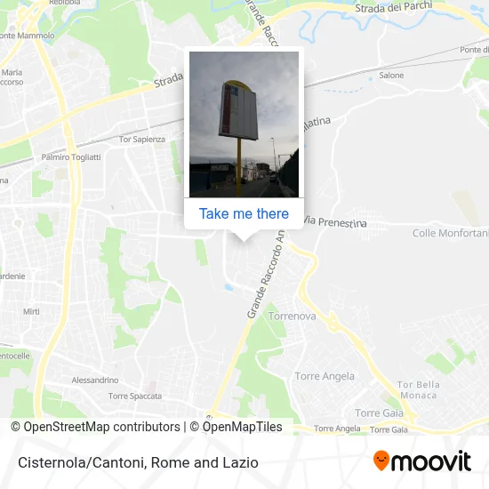 Cisternola/Cantoni map