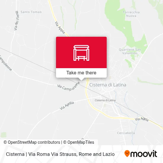 Cisterna | Via Roma Via Strauss map
