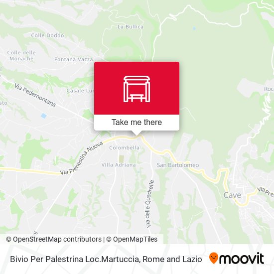 Bivio Per Palestrina Loc.Martuccia map