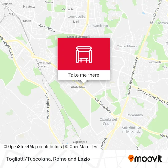Togliatti/Tuscolana map