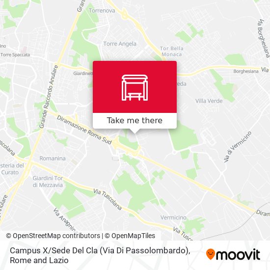 Campus X / Sede Del Cla (Via Di Passolombardo) map