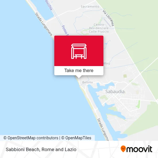 Sabbioni Beach map