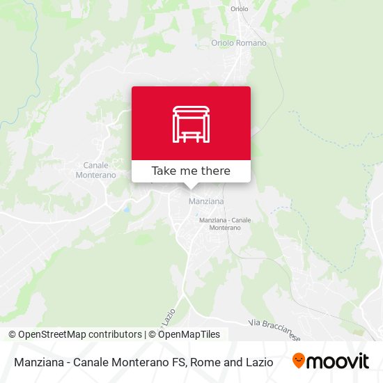 Manziana - Canale Monterano FS map