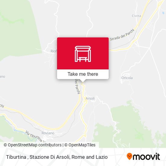 Tiburtina , Stazione Di Arsoli map