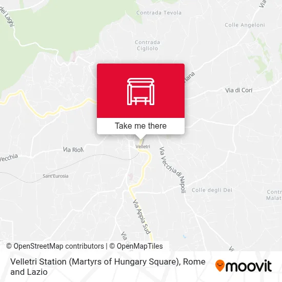 Velletri Station (Martyrs of Hungary Square) map