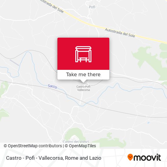Castro - Pofi - Vallecorsa map