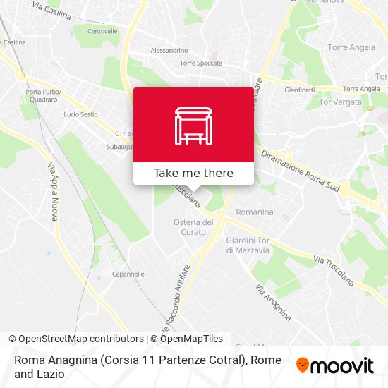 Roma Anagnina (Corsia 11 Partenze Cotral) map