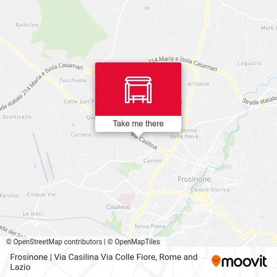 Frosinone | Casilina Road Colle Fiore Road map
