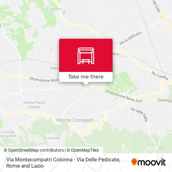 Via Montecompatri Colonna - Via Delle Pedicate map
