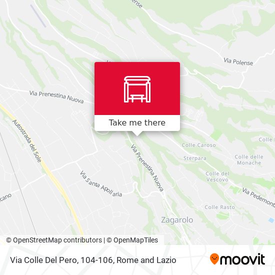 Via Colle Del Pero, 104-106 map